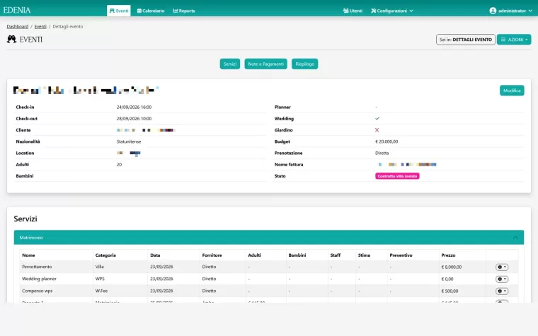 Edenia — gestionale per wedding planner