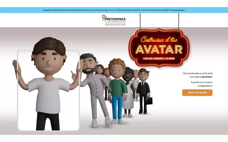 Configuratore di avatar per Previdenza Cooperativa