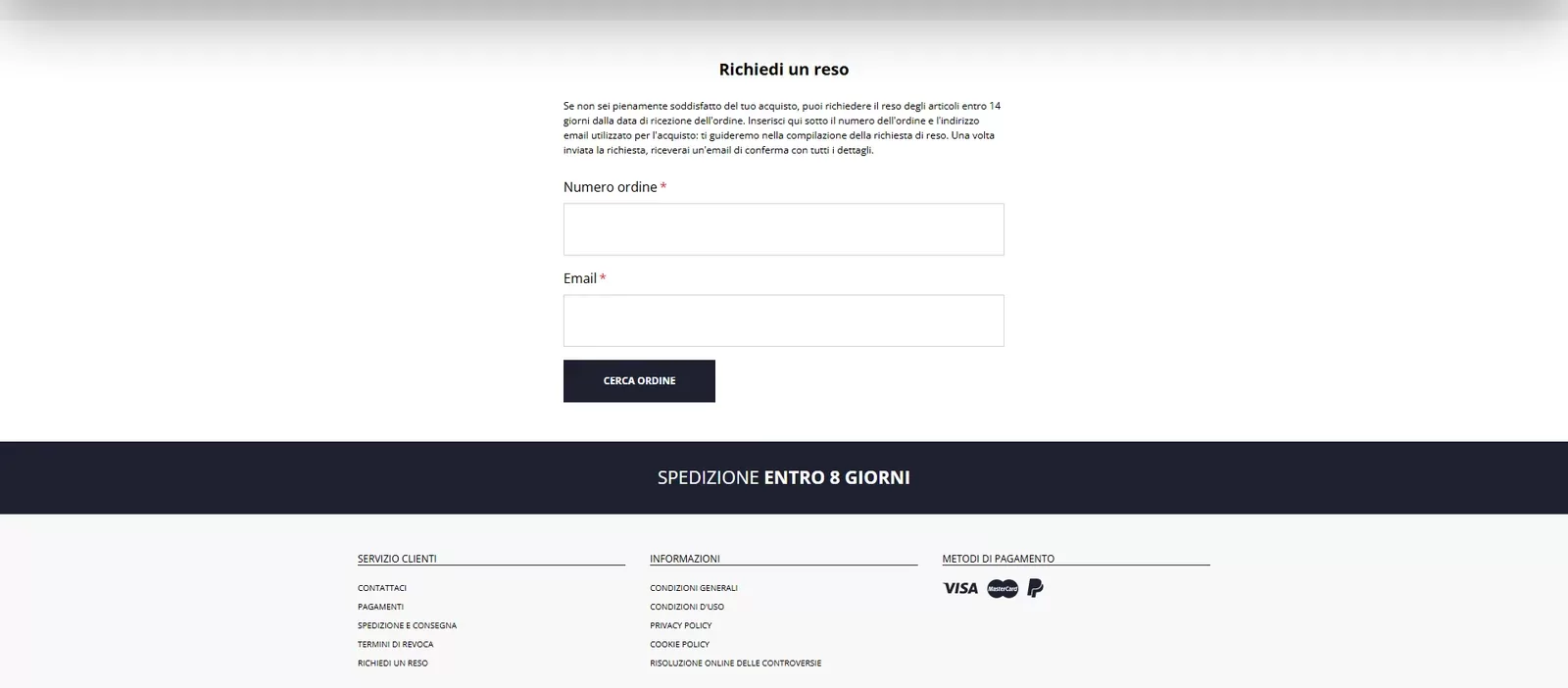 Ingram ecommerce sylius richiesta reso